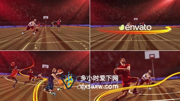AE模板-体育篮球场联赛节目NBA宣传视频片头