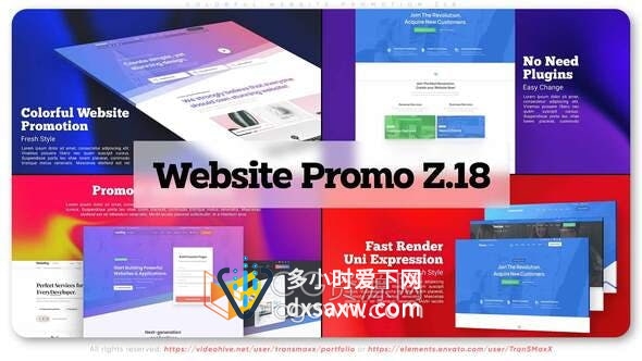 网站推广页面设计展示图片动画宣传视频定制AE模板