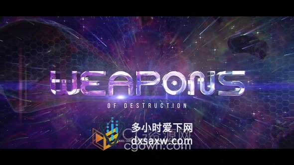 动作电影预告片星系科幻宇宙星云粒子文字标题动画视频-AE模板