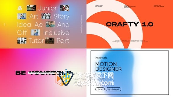 AE模板-10种完全可自定义简约文字动画Giant Typography 2.0