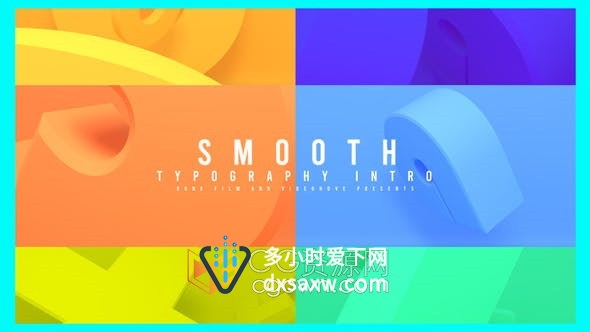 AE模板-3D多彩立方体背景公司介绍媒体活动广告视频动画制作