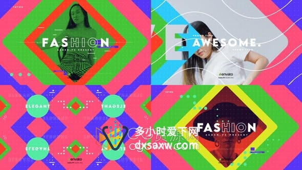 AE模板-摩登时尚杂志介绍开场视频博客模特展示产品广告宣传短视频