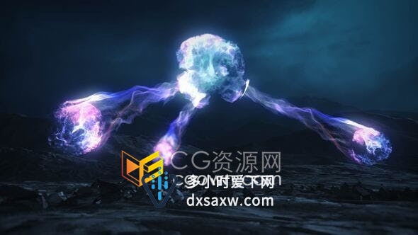 地面爆破碎片散落粒子发生器标志LOGO片头动画-AE模板