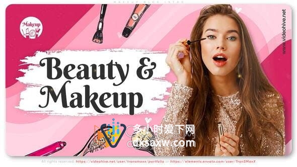 AE模板-直播化妆博主简介美容师化妆师模特视频短片动画