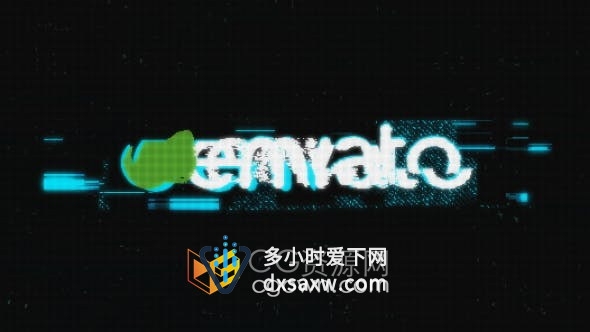 AE模板-4K分辨率数字失真故障LOGO动画视频片头