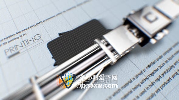 AE模板-3D打印机打印出公司LOGO动画效果视频
