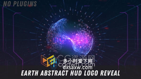 动态动画HUD标志显示科学太空地球新闻商业广告视频介绍-AE模板
