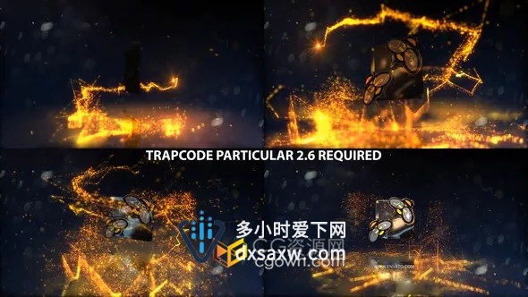 Particals火花粒子路径动画造型效果LOGO视频片头制作-AE模板