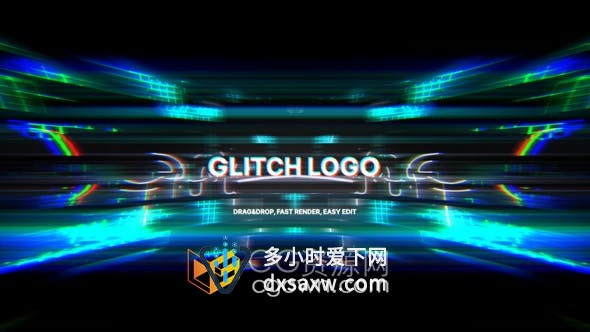 AE模板-扭曲故障科幻技术特效动画视频片头