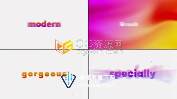 AE模板-明亮动态彩色背景动画制作快速时尚文本排版社交媒体视频