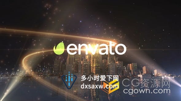 发光粒子拖尾光线演绎简单大气晚会活动开幕LOGO片头-AE模板