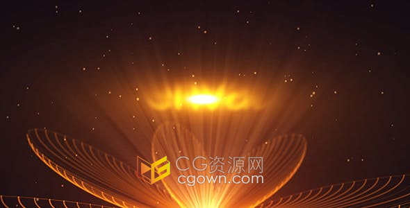 AE模板-花卉光线粒子特效LOGO标志视频片头