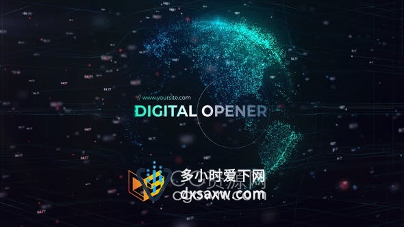 AE模板-智能数字世界网络字地球界地图星球创新技术宣传片头