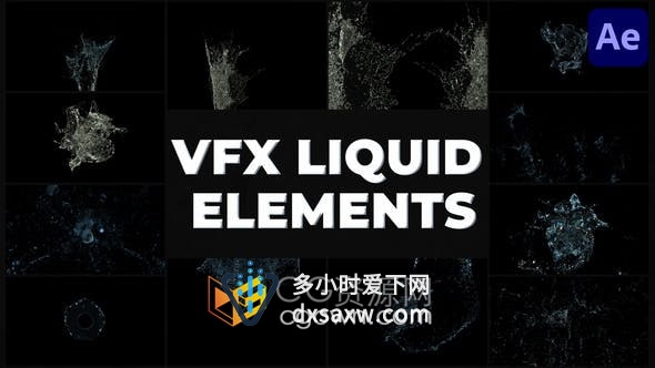 After Effects制作液体水流体特效视频效果VFX Liquid Pack