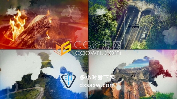 AE模板-制作精美历史回忆视差特效幻灯片复古干净电影预告片展示