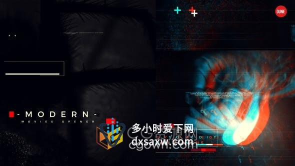 现代故障快节奏片头视频标题场景介绍动画宣传片头-AE模板
