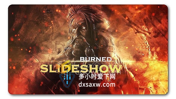 火焰烟雾燃烧转场视觉效果幻灯片电影预告或游戏宣传片-AE模板