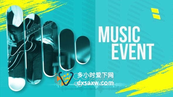 AE模板-色彩明亮摇滚音乐派对音乐节活动开幕视频
