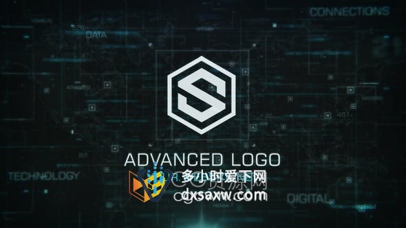 AE模板-数据连接网络地图简介先进技术标志视频片头