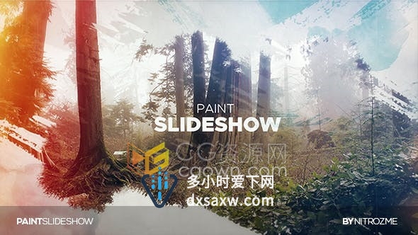 AE模板-美丽优雅手绘油漆笔刷动画转场照片视频相册