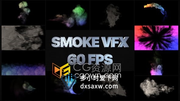 AE模板-爆炸烟雾流体特效喷射动画12种效果4K分辨率VFX元素系列五