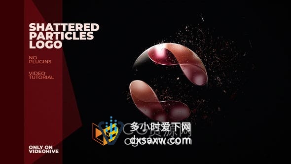 AE模板-Shattered Particles Logo爆炸碎片粒子特效片头视频