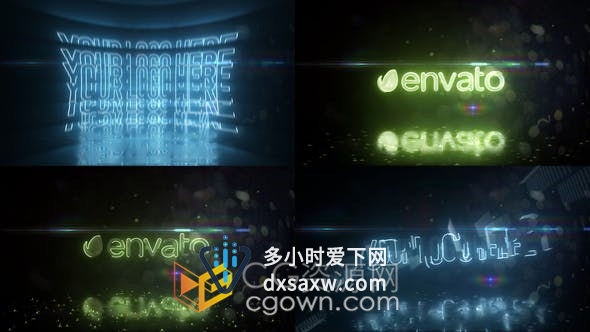 非常酷的高速能量发光标志LOGO动画-AE模板