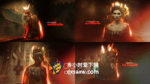 AE模板-史诗冒险历史战争血腥悬疑电影预告片火焰人物特效视频