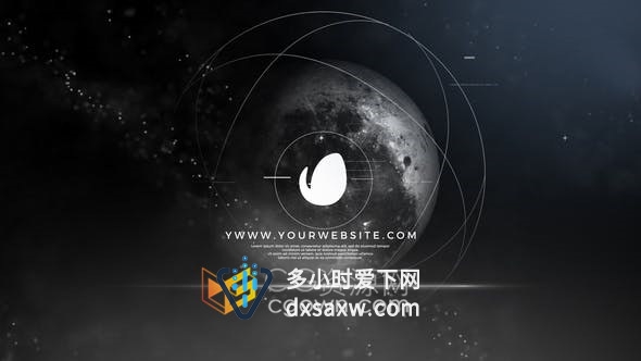 太空月球背景故障形状元素动画科技LOGO视频片头效果-AE模板