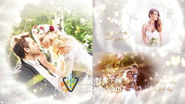 AE模板-Wedding Slideshow婚礼幻灯片美丽漂亮婚照片相册视频动画
