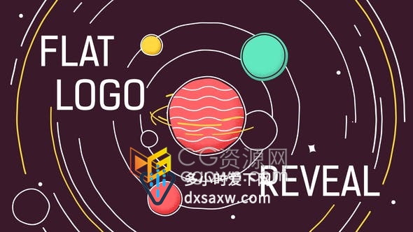 AE模板抽象线条图形LOGO动画适宇宙探索星际手游儿童科学益智启蒙课程片头