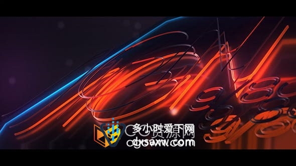 AE模板-3D霓虹灯发光LOGO动画特效视频片头