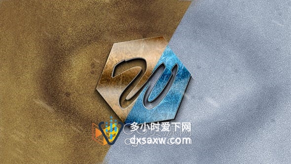 AE模板-雪山沙漠3D场景动画破土而出LOGO视频片头