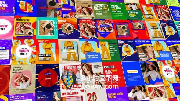 AE模板-50个很棒社交媒体动态帖子短视频制作Pop Social Posts