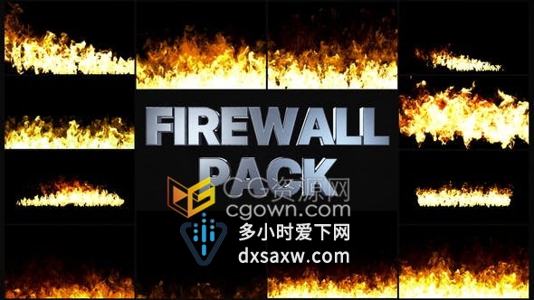 防火墙火焰燃烧视频素材Fire Walls Pack-AE模板