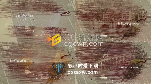 PR与AE模板铅笔素描笔刷动画空间视差遮罩图文展示介绍视频制作