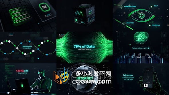 AE模板-网络技术未来数据科技感人工智能预告片宣传视频