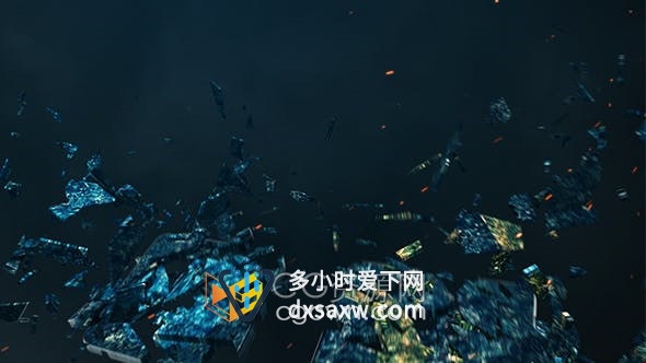 AE模板-粉碎石头文字汇聚成LOGO标题动画视频片头