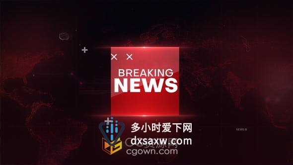 news Intro电视广播设计突发新闻开篇屏幕现场连线字幕条转场-AE模板