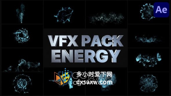 AE模板-爆炸产生烟雾能量粒子特效VFX Energy Elements