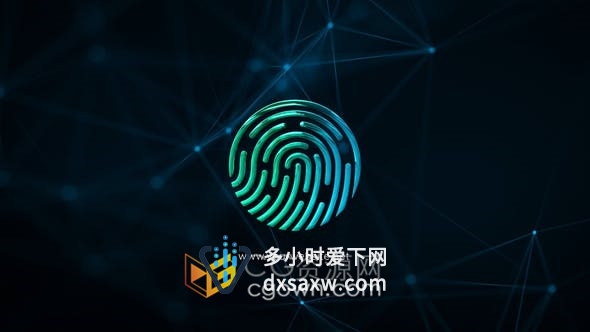 Stardust插件制作高科技流体粒子光线特效视频片头指纹安全系统-AE模板