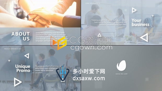 AE模板-极简明亮企业演示幻灯片现代公司业务介绍产品促销视频