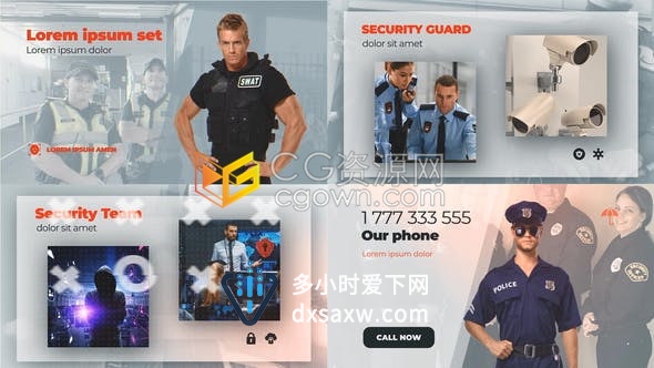 网络安全保护技术警卫保镖安保人员介绍宣传视频动画制作-AE模板