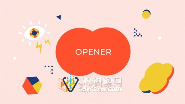 AE模板-卡通图形元素动画场景介绍宣传视频片头