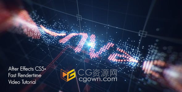 AE模板-Tech Particles Logo发光网格粒子科技公司视频片头