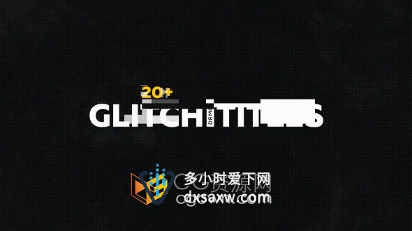 20+ Glitch Titles制作故障失真文字标题动画视频字幕-AE模板