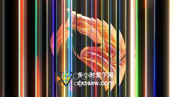 波纹玻璃条形汇聚水晶反射LOGO标志演绎视频片头动画-AE模板