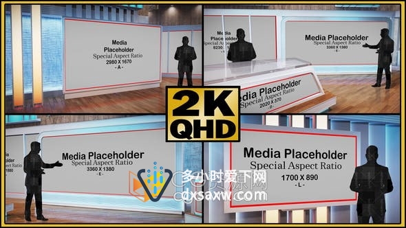 AE模板-虚拟新闻工作室对话商业天气体育故事节目电视包装设计