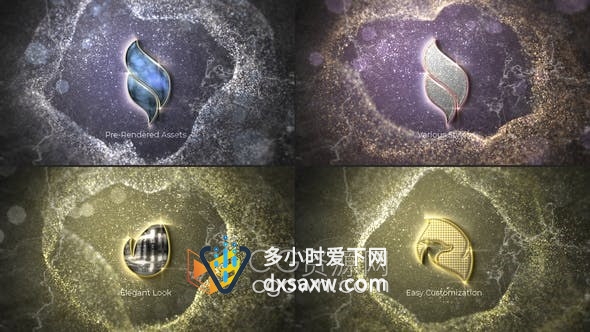 AE模板-典雅奢华金色粒子特效动画视频片头Elegant Luxury Logo