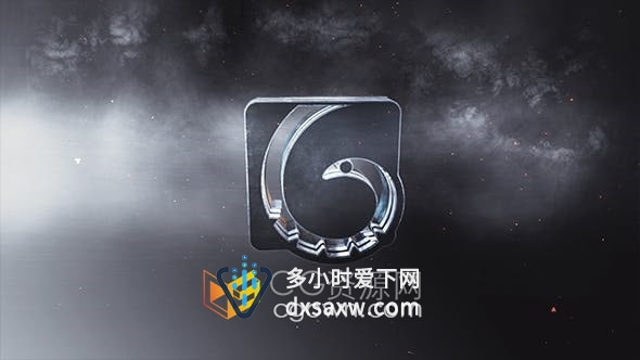 AE模板-E3D制作金属质感粒子元素游戏俱乐部网络科幻主题LOGO片头